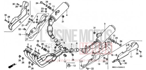 EXHAUST MUFFLER CBR1000FJ de 1988